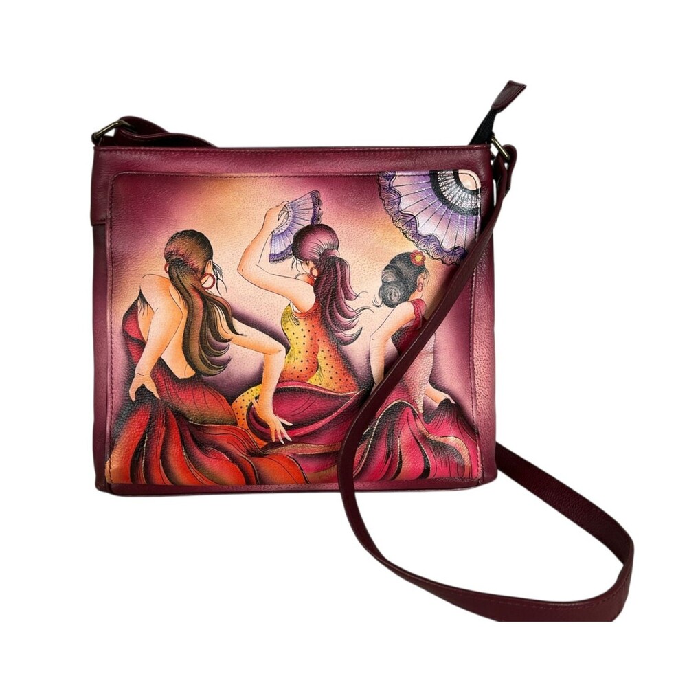 Anna by Anuschka Flamenco Fiesta Organizer Crossbody Purse Handbag 8371  NWOT